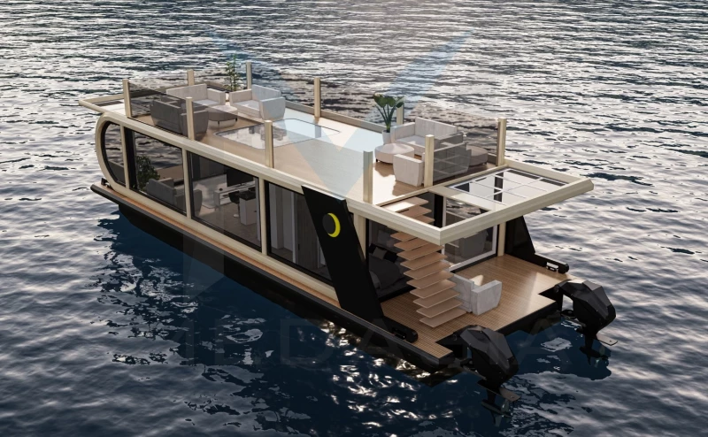 E-Clipse  Solar 17m X 6m Sustainable House Boat